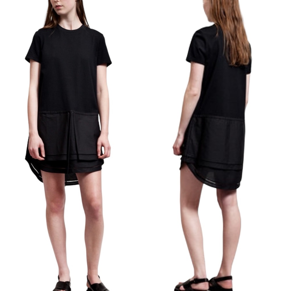 THAKOON JERSEY BLACK T-SHIRT DRESS SIZE XS